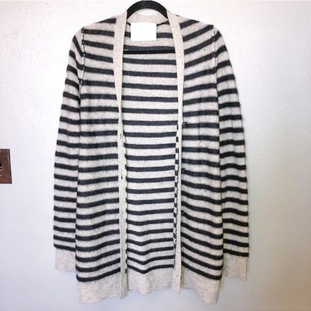 ALC Distressed Cashmere/Mohair Oversized Cardigan - Picture 1 of 9